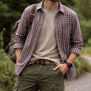 The North Face Plaid Hiking Shirt Lightweight Outdoor Travel Button Up Gorpcore